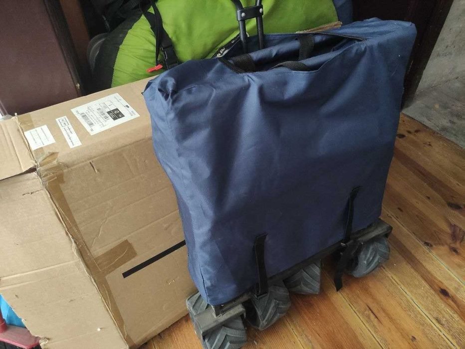 Carrinho de transporte dobrável rodas largas para campismo - Homfa