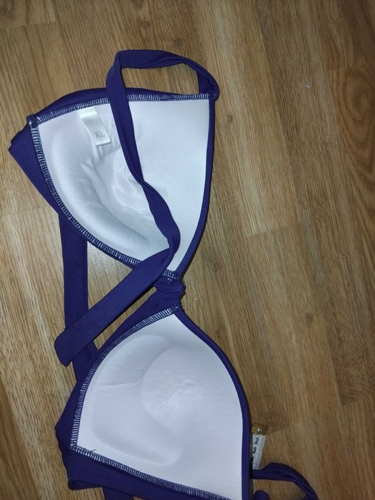 Купальник раздельный синий высокая посадка XL