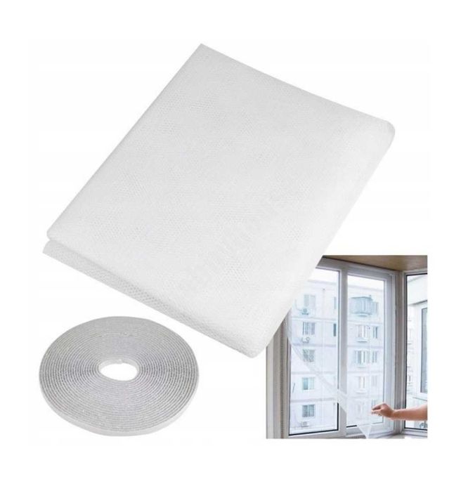 Moskitiera SIATKA NA OKNO przeciw komarom muchom 150x130 z rzepem