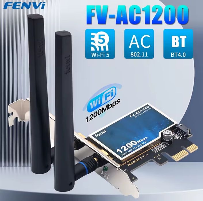 Karta sieciowa WiFi + Bluetooth PCIe AC1200Mbps Dual Band