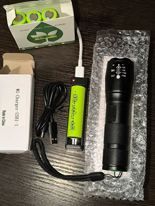 LED Фонарик Kensun KS008 + аккумулятор Litokala 26650 5000 mAh