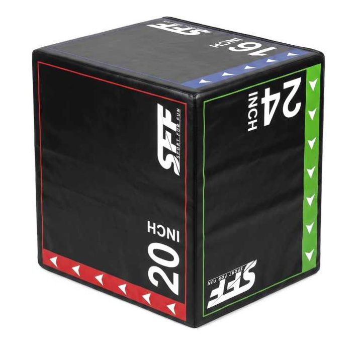 Skrzynia Crossfit Plyometryczna miękka JUMP BOX 3w1 Mała 40 x 50 x 60 cm