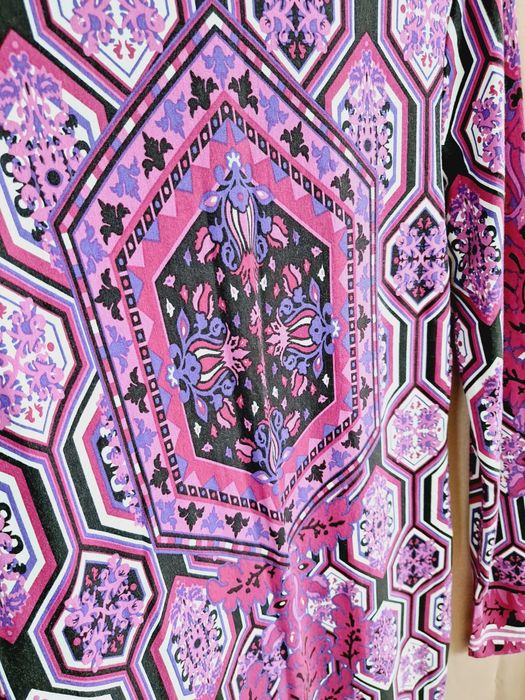 Sukienka midi wiskoza wzory różowa bon prix S 36