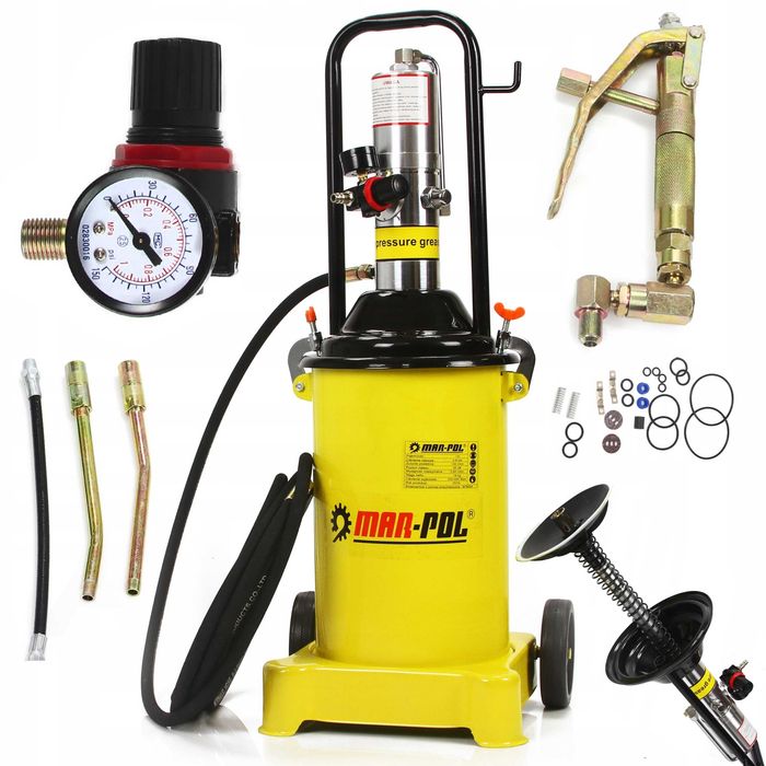 SMAROWNICA PNEUMATYCZNA 12L + wąż spiralny 10m /żółta/