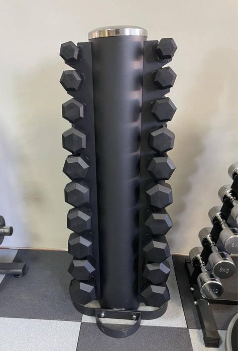 Гантельний ряд 110 кг гексагональні гантелі 1 2 3 4 5 6 7 8 9 10