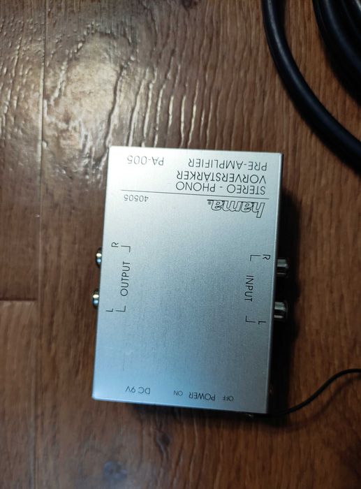 Компактный фонокорректор для MM-систем Hama PA-005 + блок питания и Proclass-Audio межблочный кабель