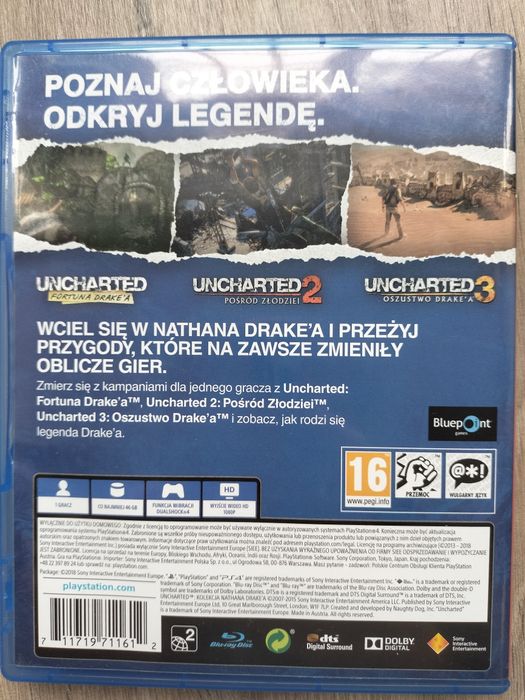 Uncharted collection 3 jogos num único disco Ps4/Ps5