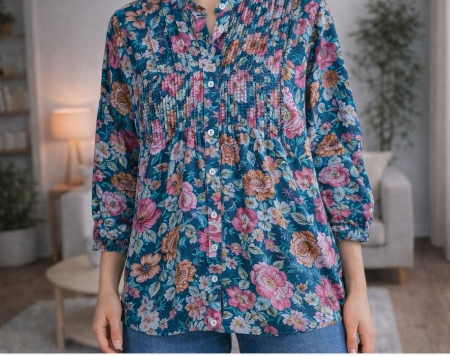 Damska bluzka w kwiaty kolorowa rozmiar L/XL