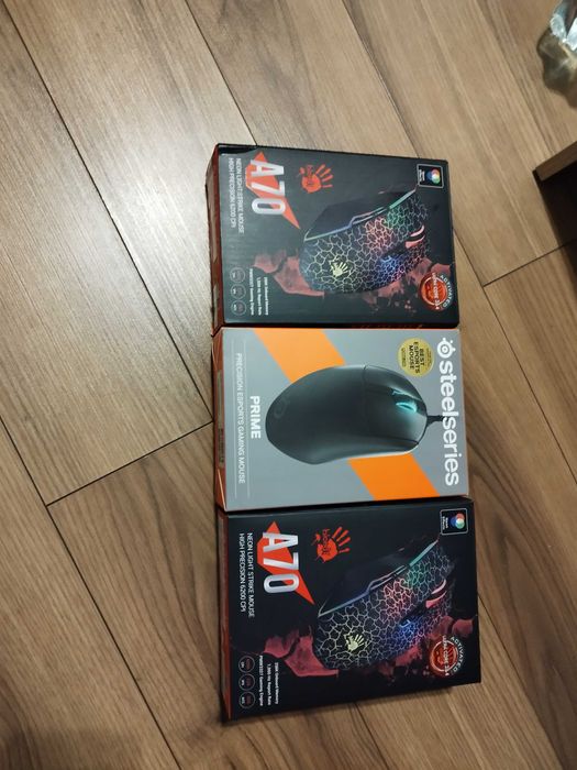 3 myszki gamingowe steelseries,bloody a70(podkładka)