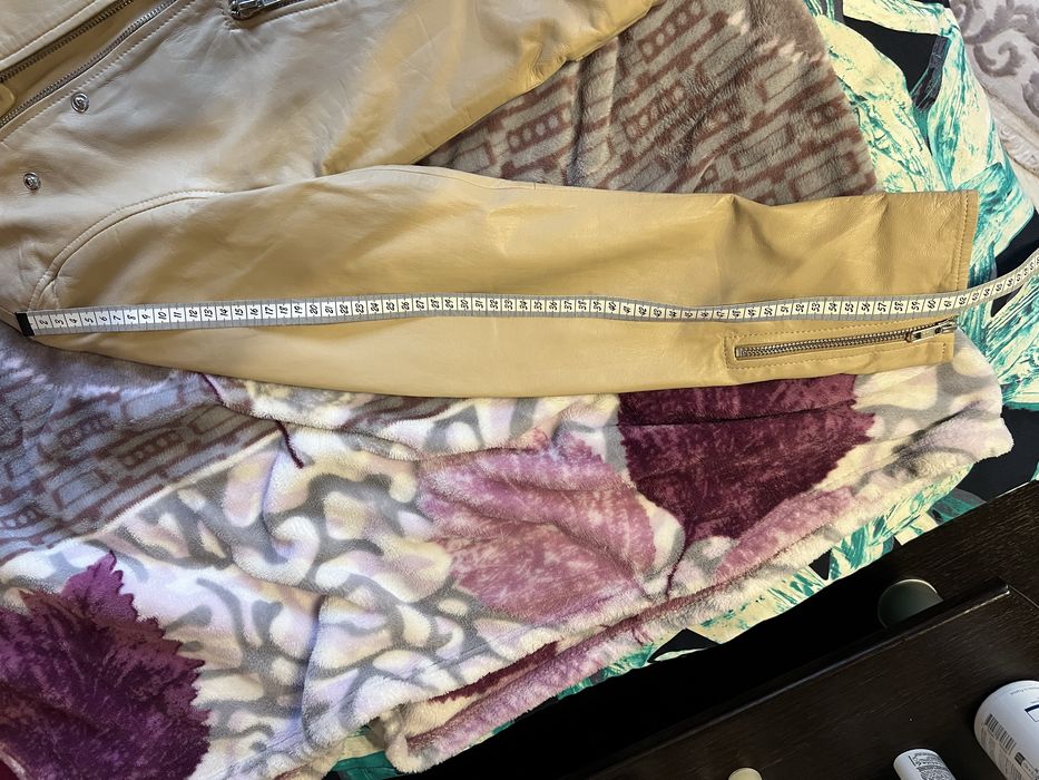 Jjxx куртка косуха шкіряна натуральна кожа бежевий колір