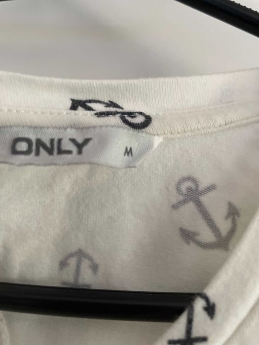 Letnia biała bawełniana sukienka w kotwice Only M 38