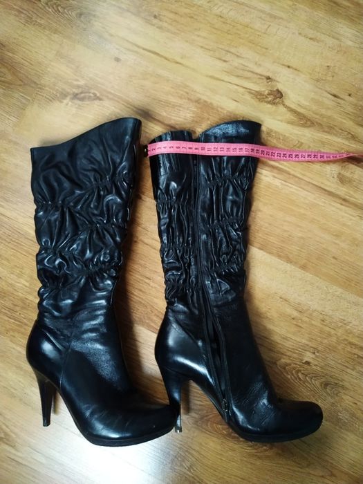 Сапоги кожаные женские, 39 размер, женские зимние сапожки, ботфорты