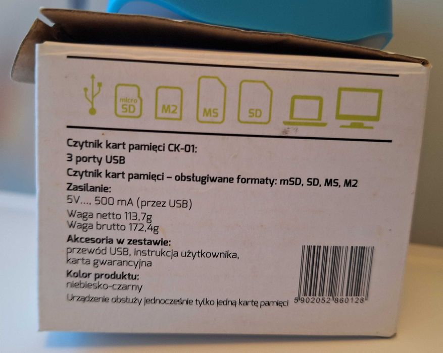 HUB USB ROZGAŁĘŹNIK czytnik kart micro SD SSD HDD USB GB mp3 bluetooth