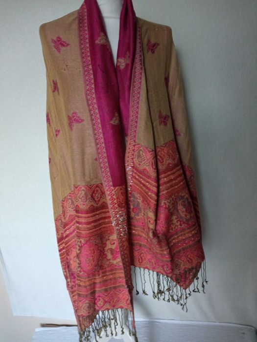 Unikatowy, duży szal 100% pashmina