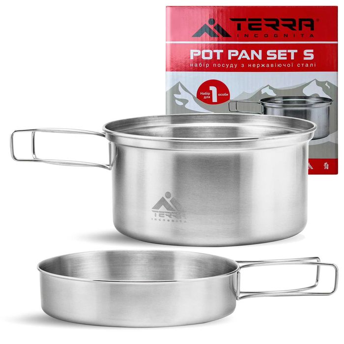 Набір туристичного посуду Terra Incognita Pot Pan Set S з нержавіючої сталі