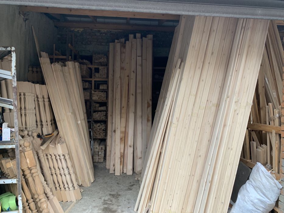 Буд. матеріали з дерева. Вагонка. Плінтуси. Балясини. Рейки.