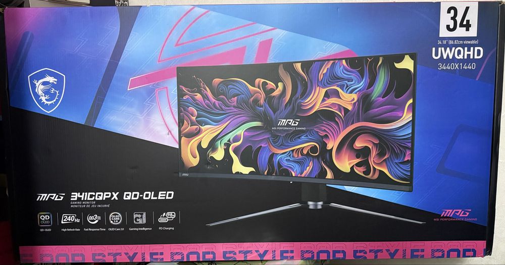 Ігровий широкоформатний монітор MSI MPG 341CQPX 34" QD-OLED 240Hz