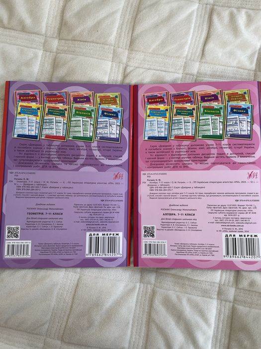 Довідники з алгебри та геометрії