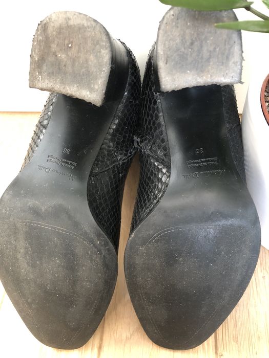 Botki Massimo Dutti skórzane ze zwierzęcym wzorem