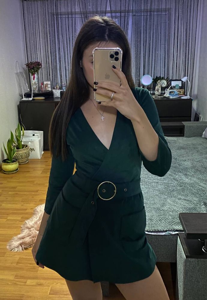 Zara green suede playsuit hotsell