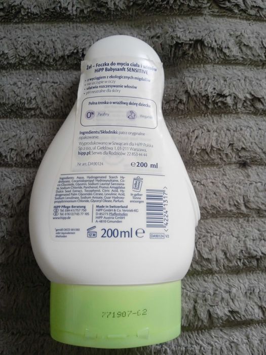HIPP BabySanft Sensitive żel do mycia ciała i włosów 200ml