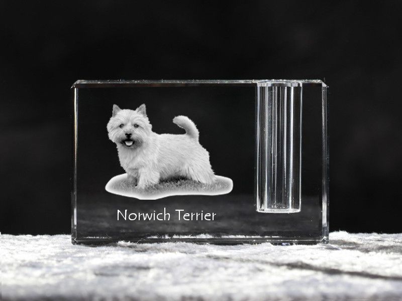 Norwich Terrier penholder kryształowy z psem Art-Dog