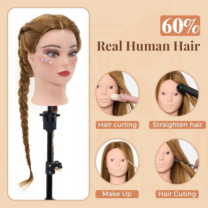 Główka treningowa Neverland 71cm 60% ludzkich włosów