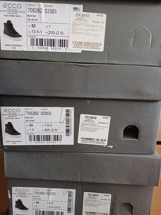 Зимові черевики ECCO Street tray Gore-tex розміри 27-33 Оригінал