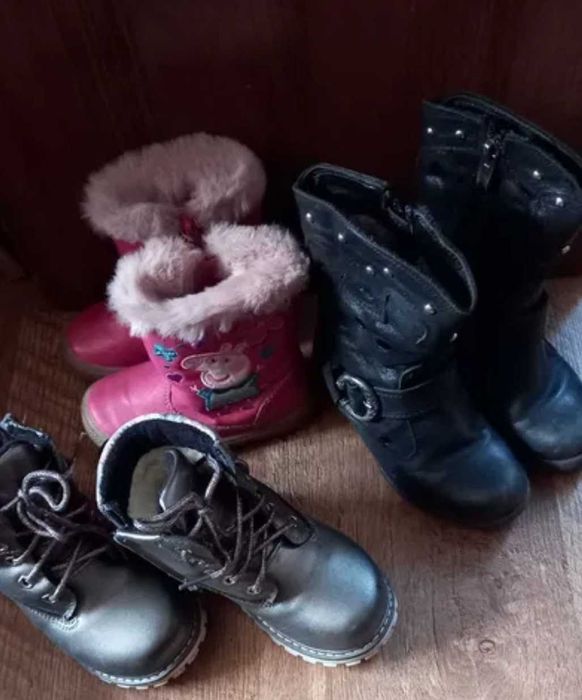 Зимние кожаные ботинки