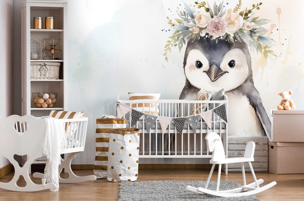 Fototapeta Dla Dzieci Pingwinek Zima Bajki 3D Twój Rozmiar + KLEJ