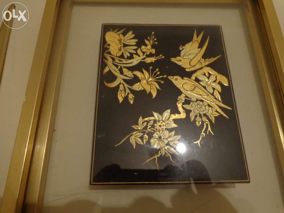 Biblot-abre carta e quadro conjunto- pintado á mão