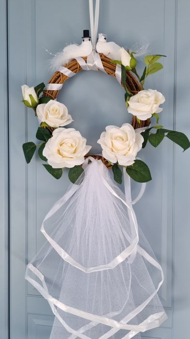 Wianek ślubny – dekoracja weselna na drzwi lub ścianę