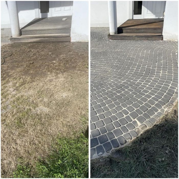 Mycie kostki brukowej, elewcji, dachu LĘCZNA