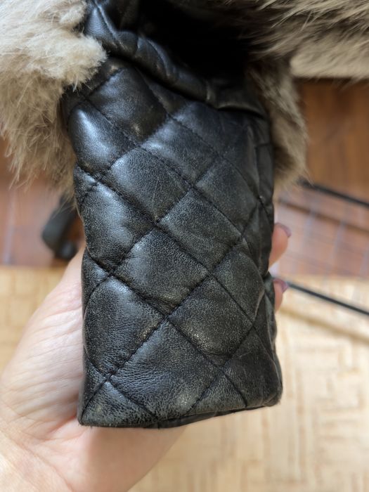 Шкіряна куртка Dolce&Gabbana с хутром чорнобурки