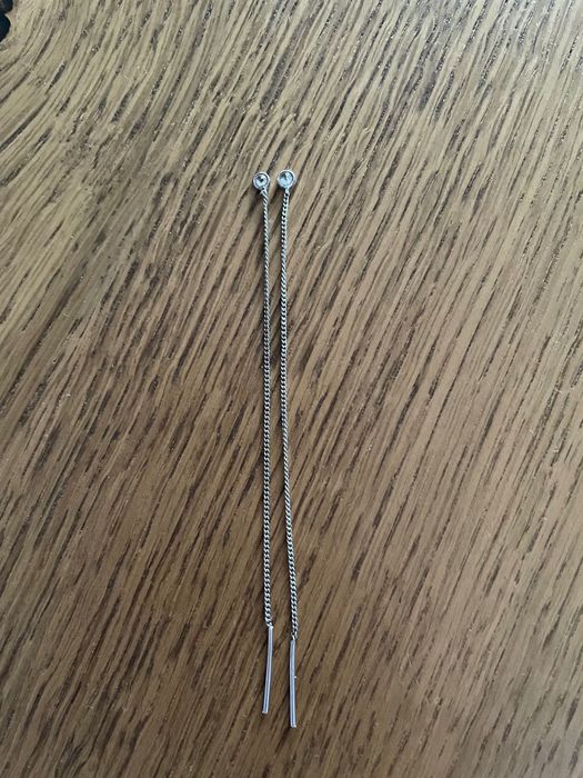 Długie srebrne kolczyki z cyrkonią