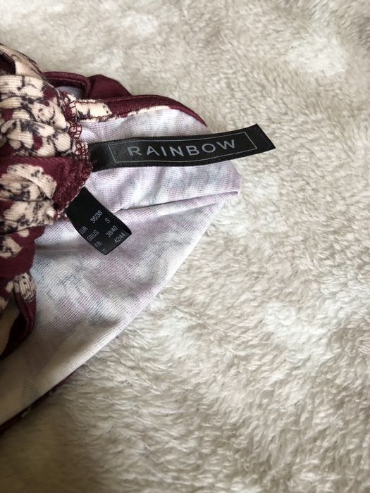 Kombinezon długi w kwiaty bordo S, Bonprix