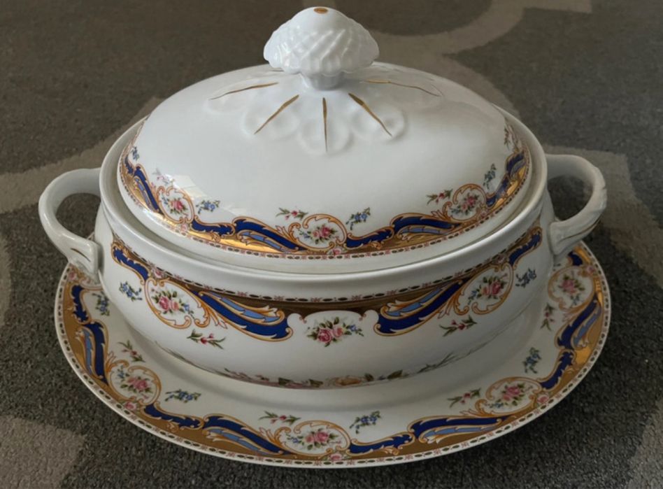 Terrina com travessa porcelana limoges
