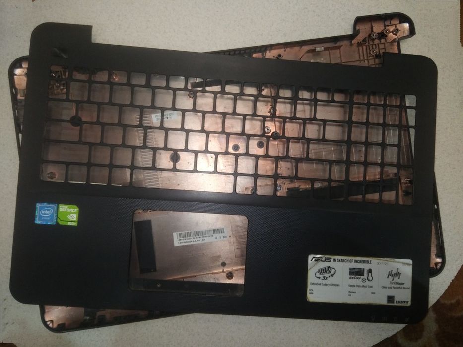 Корпус ноутбука asus x555, нижня частина+рамка матриці
