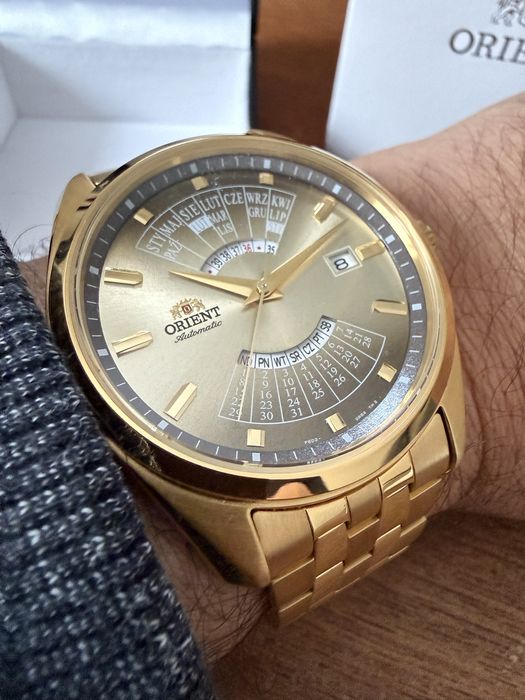 Zegarek Orient ref RA-BA0007G3YB tzw patelnia z polskim kalendarzem
