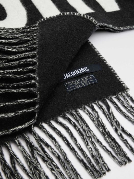 Шарф Jacquemus Logo Jacquard Fringed Edge Scarf Black