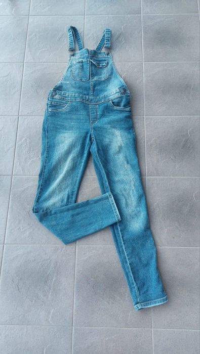 Spodnie ogrodniczki jeansowe proste S/M