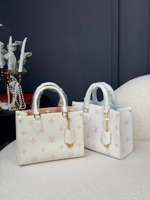 Сумка Louis Vuitton Onthego PM Monogram  Empreinte Beige / Peach