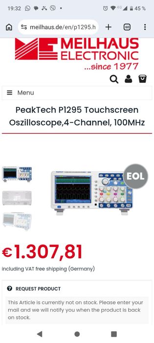 Осциллограф  PeakTech 1295 осцилограф