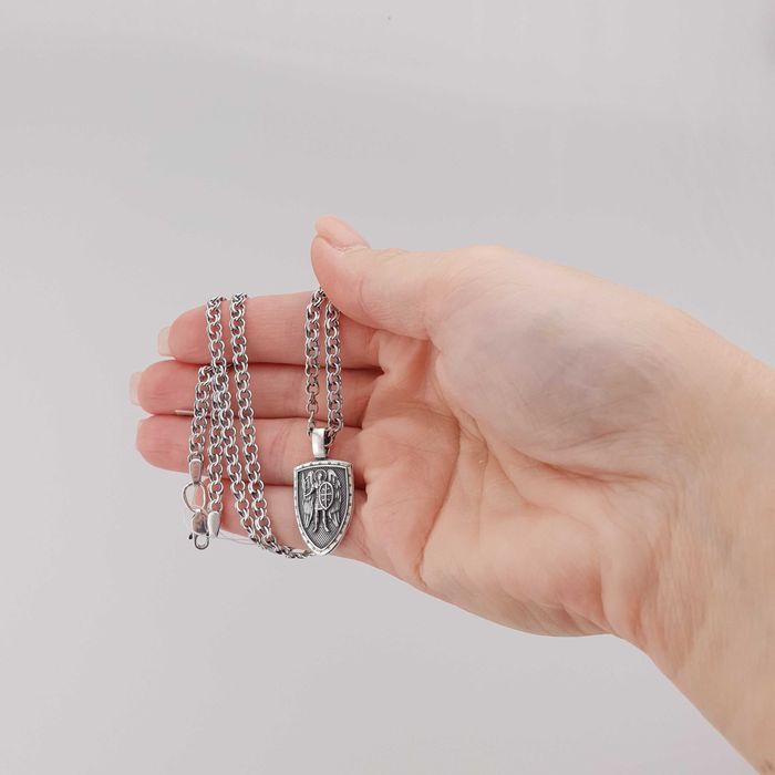 Срібна цепочка з кулоном іконкою підвіскою архангела Михаїла 925 проба