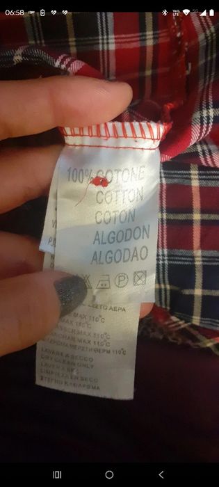 Koszula w kratę z kieszonką, włoskiej marki, dobra na L/M