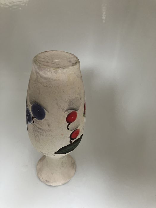 Wazon ceramika rękodzieło malowany techniką decoupage