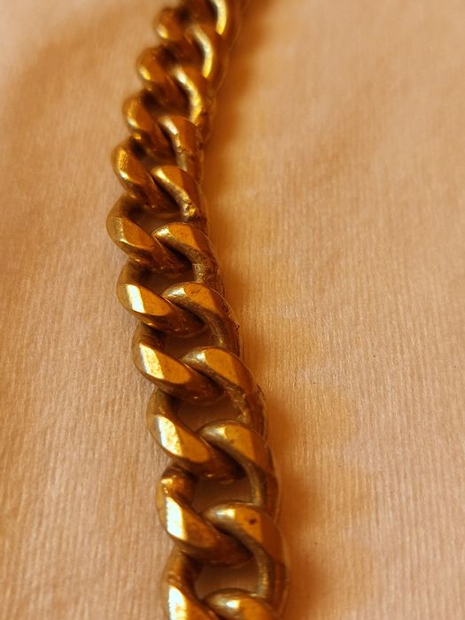 Łańcuszek srebro złocone dł 46cm szer 1 cm waga 86 gram