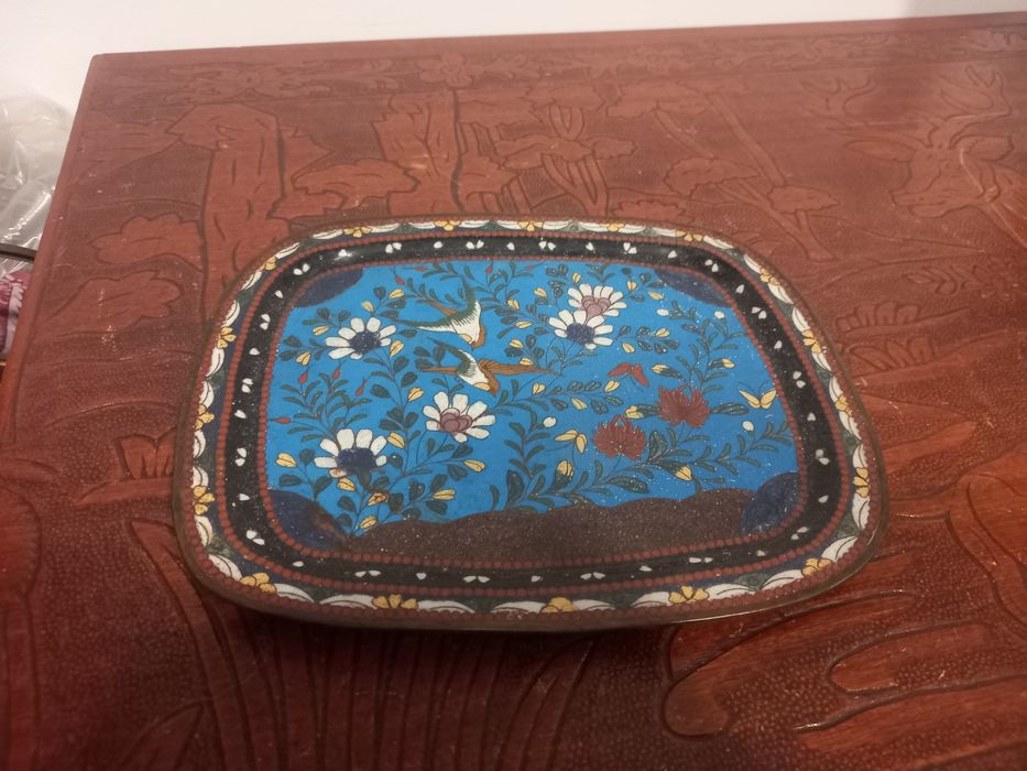 Bandeja cloisonné antiga