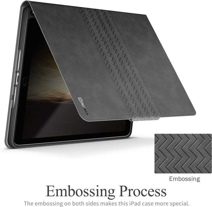 AUAUA iPad 9 8 7 10,2'' Etui 360 z uchwytem na długopis szary stojak