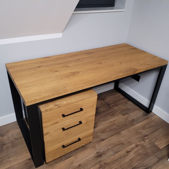 Loft biurko industrialne, kontenerek